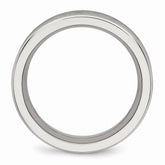 Stainless Steel Wedding Band with Polished Finish and CZ Elegance